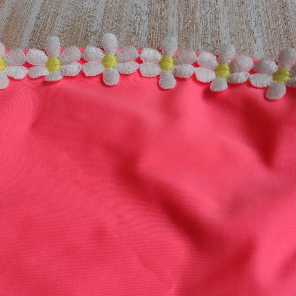 Girls' Simple Daisy Floral Printed Bikini Top L 10/12 - Picture 7 of 7